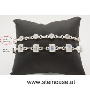 Armband Silber & Mondstein rund, zart